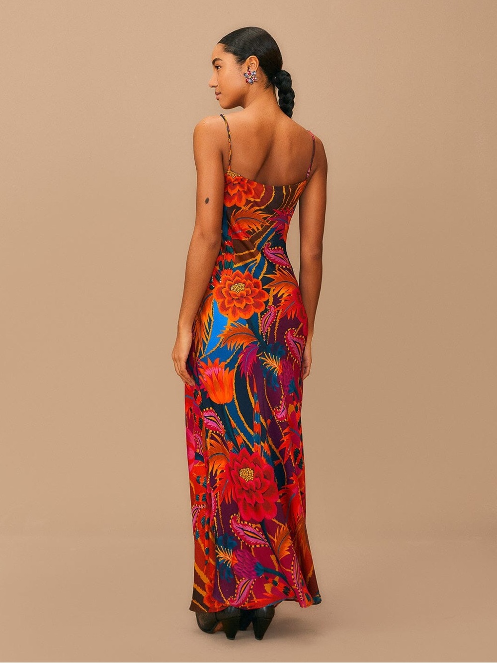 Farm Rio Vintage Wave Multicolor Viscose Maxi Dress S NWT - Picture 2 of 6